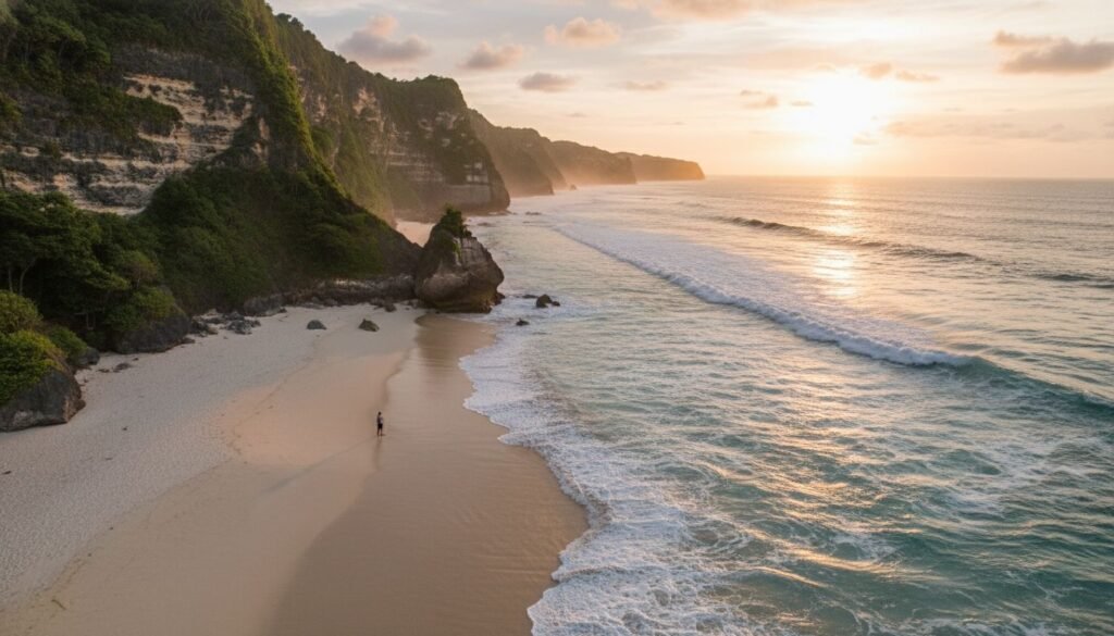 Hidden Pacitan: Discover Java’s Epic Secret Beaches (The 2026 Definitive Guide) 2 A stunning view of Java secret beaches in Pacitan during golden hour.