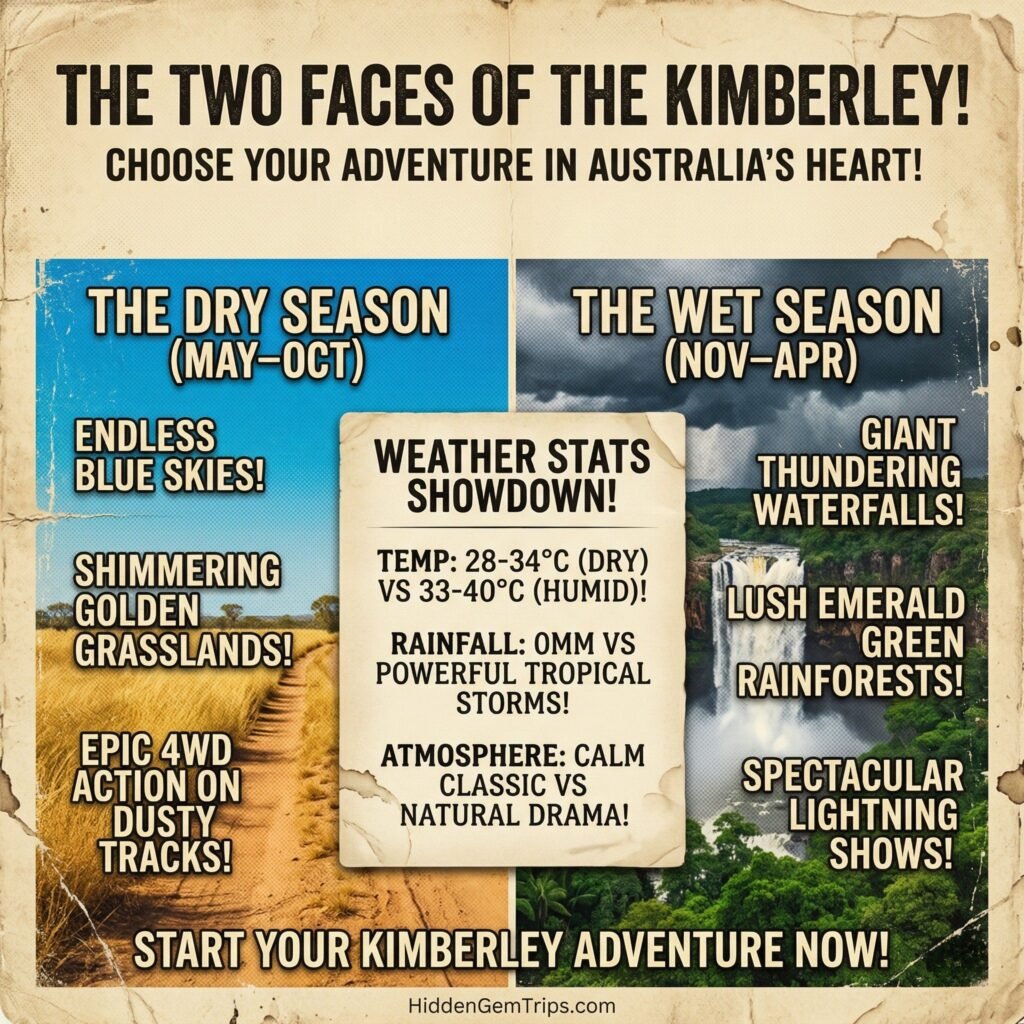 Kimberley Australia Guide - Seasonal Comparison Infographic
