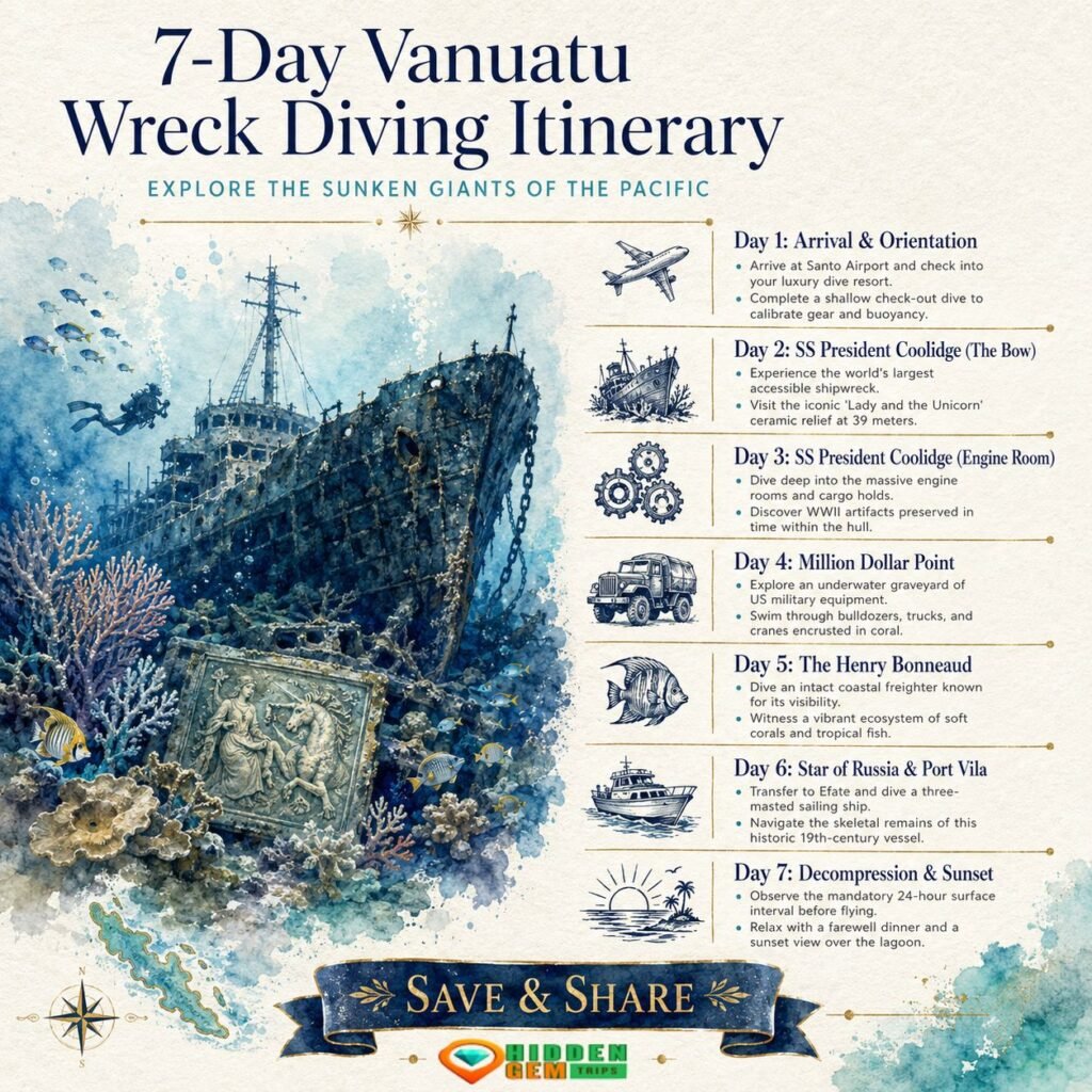 Hidden Vanuatu: Dive the Most Epic Secret Shipwrecks 3 Hidden Vanuatu shipwrecks 7-day scuba diving itinerary