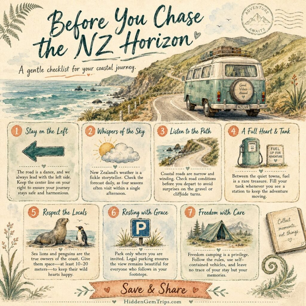New Zealand coastal roads safety checklist for drivers