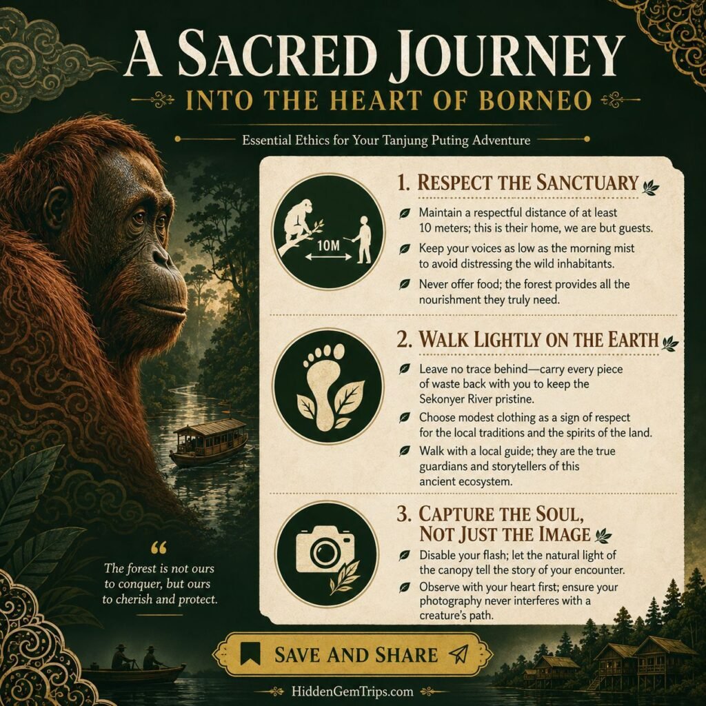 Tanjung Puting Beyond Wildlife Cruises: Villages, Rivers, and Local Life 2 Tanjung Puting beyond wildlife cruises responsible travel checklist.