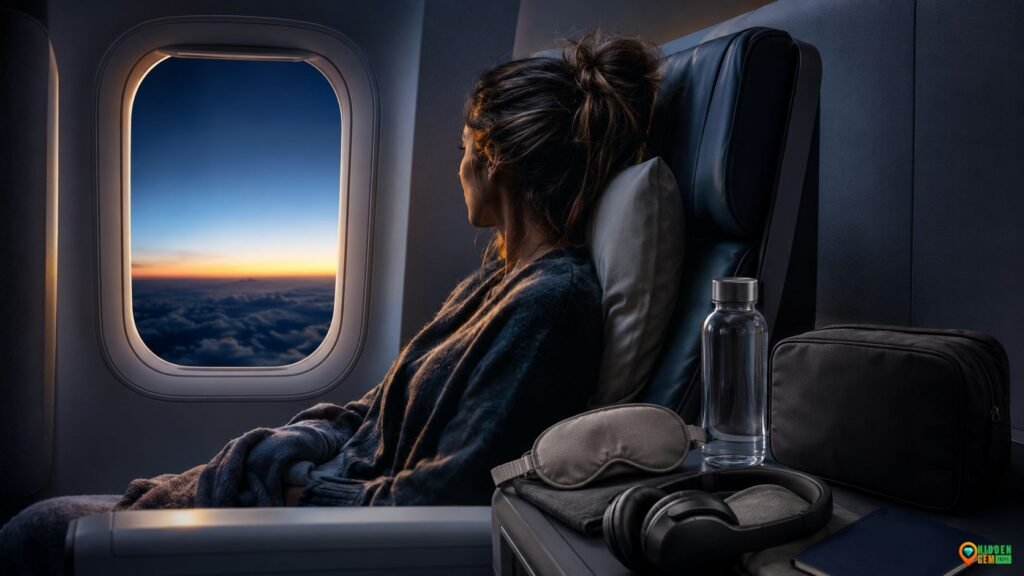 surviving long-haul flights cinematic airport cabin scene