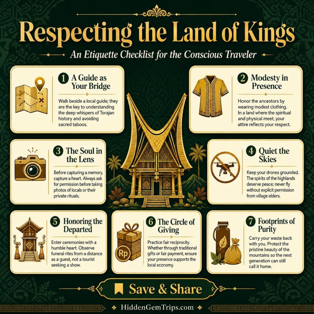 Tana Toraja slow travel etiquette checklist for respectful village and ceremony visits