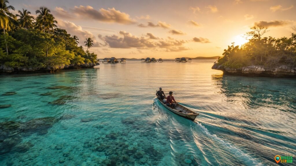 Wakatobi travel guide featured image showing local island stops, turquoise water, and village life
