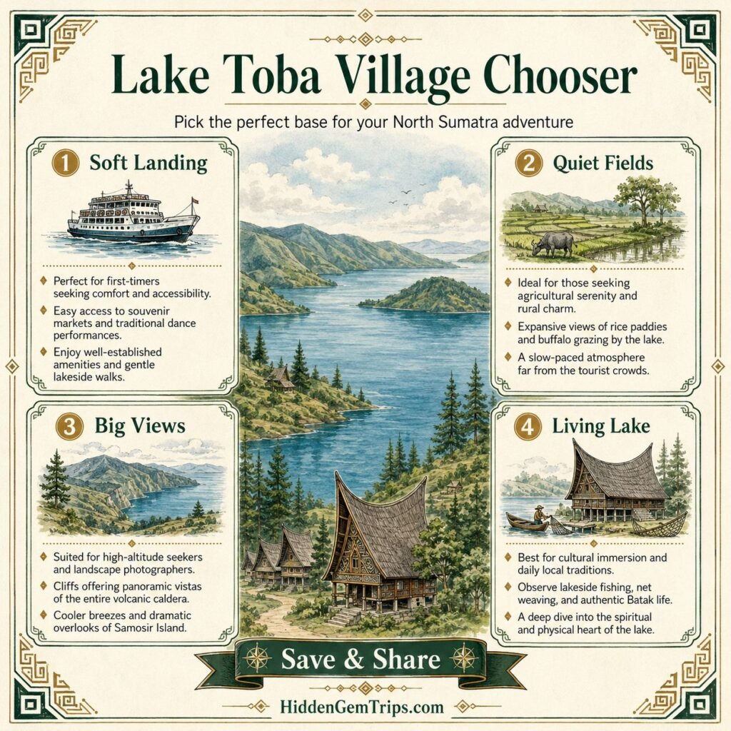 Lake Toba Villages: 7 Local Stops Beyond Samosir 2 Lake Toba villages trip style chooser for travelers planning beyond Samosir
