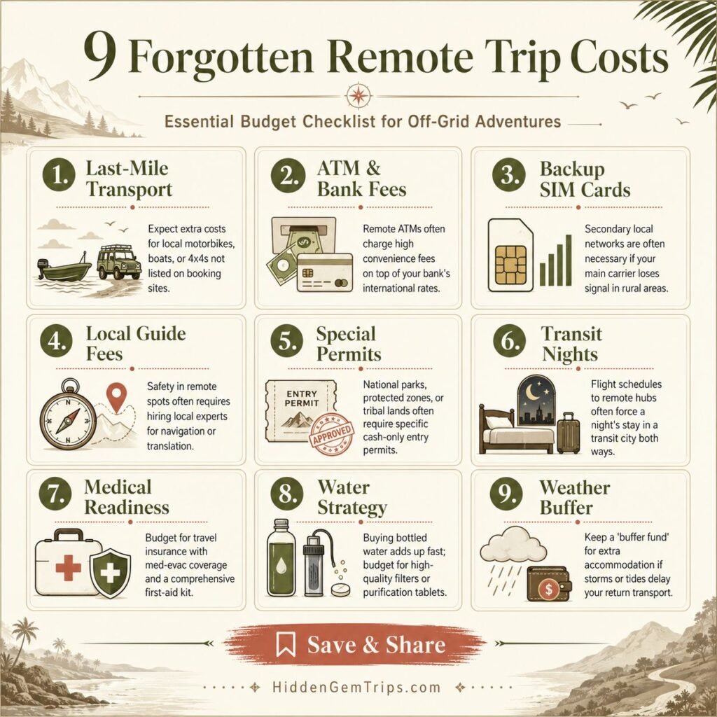 Remote Trip Budget: 9 Costs Travelers Forget 2 Remote trip budget checklist with 9 forgotten travel costs
