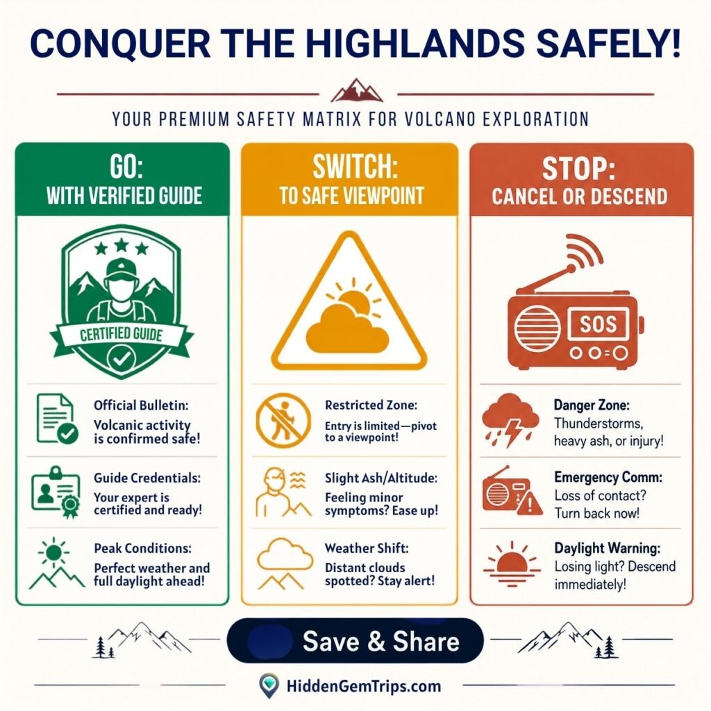 Guatemala Highlands Guide volcano safety decision matrix for hikers