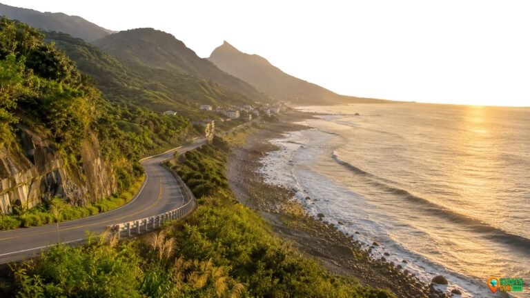 Taiwan East Coast quiet coastal road between Hualien and Taitung